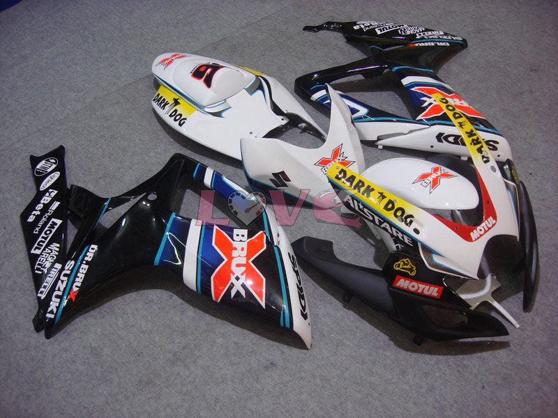 Dark Dog - White Black Fairings and Bodywork For 2006-2007 GSX-R600 #LF6375