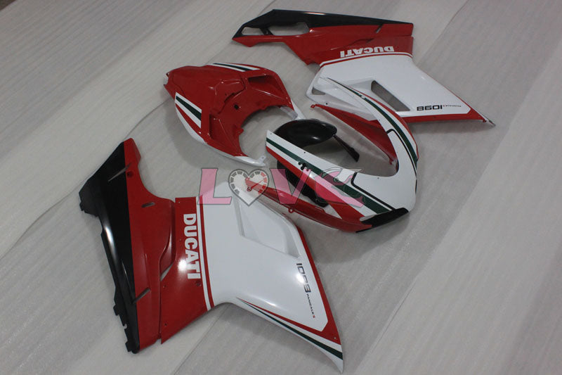Factory Style - Red White Fairings and Bodywork For 2007-2009 1098 #LF3131