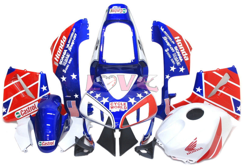 Castrol - Red Blue Fairings and Bodywork For 2003-2004 CBR600RR #LF5414