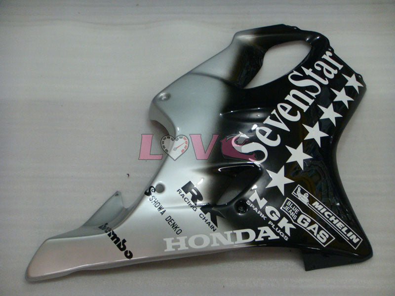SevenStars - Black Silver Fairings and Bodywork For 2001-2003 CBR600F4i #LF7628