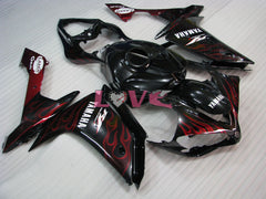 Flame - Red Black Fairings and Bodywork For 2007-2008 YZF-R1 #LF6970