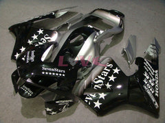 SevenStars - Black Silver Fairings and Bodywork For 2003-2004 CBR600RR #LF5371