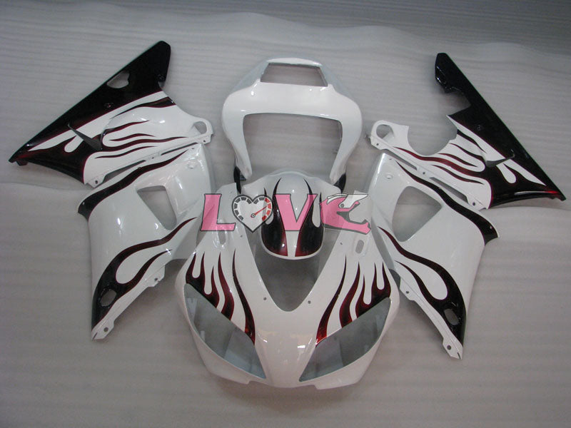 Flame - White Black Fairings and Bodywork For 1998-1999 YZF-R1 #LF3580