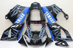 Flame - White Black Fairings and Bodywork For 2000-2001 YZF-R1 #LF7067