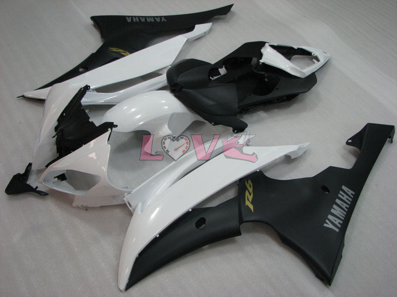 Factory Style - White Black Matte Fairings and Bodywork For 2008-2016 YZF-R6 #LF3410