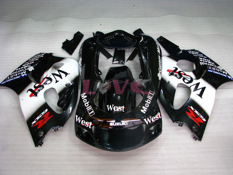 West - White Black Fairings and Bodywork For 1996-1999 GSX-R750 #LF4936