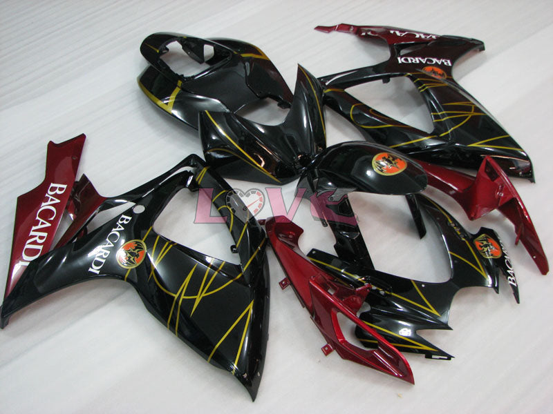BACARDI - Black Fuchsia Fairings and Bodywork For 2006-2007 GSX-R600 #LF4034
