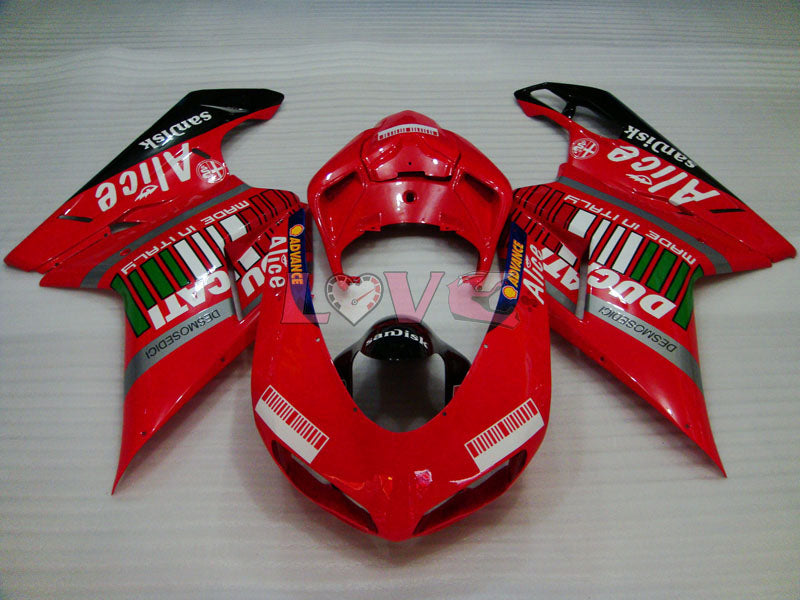 Alice - Red Black Fairings and Bodywork For 2007-2009 1098 #LF5583