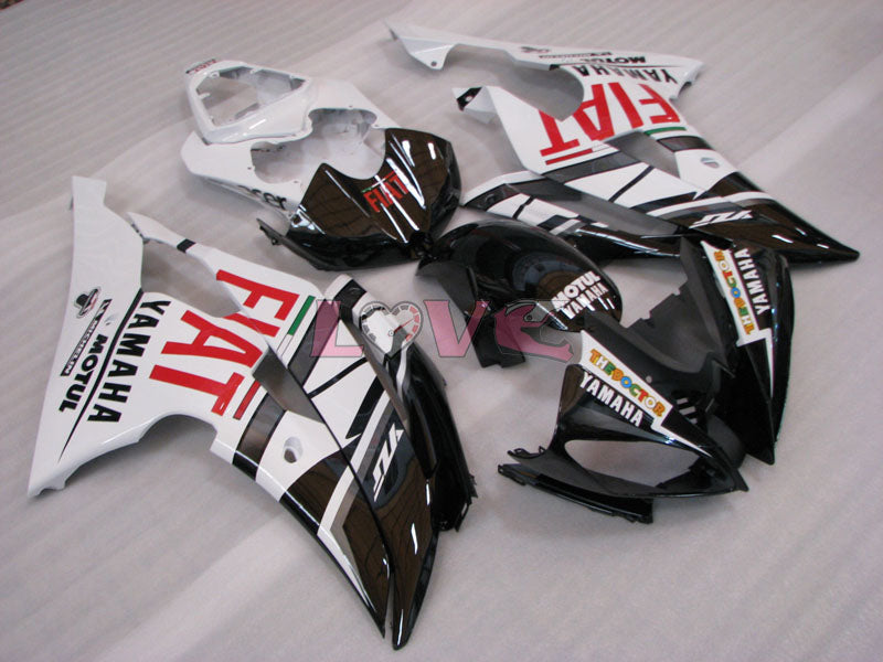 FIAT - White Black Fairings and Bodywork For 2008-2016 YZF-R6 #LF3411