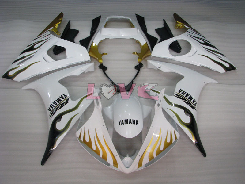 Factory Style Customize - White Gold Fairings and Bodywork For 2005 YZF-R6 #LF3510