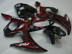 Flame - Red Black Fairings and Bodywork For 2003-2004 YZF-R6 #LF6923