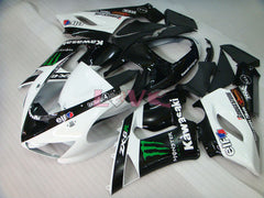 Monster - White Black Fairings and Bodywork For 2005-2006 NINJA ZX-6R #LF3306