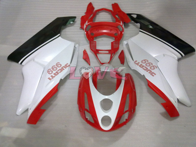 Factory Style - ArmyGreen Red White Fairings and Bodywork For 2003-2004 999 #LF3222