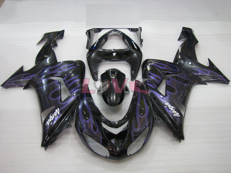 Flame - Purple Black Fairings and Bodywork For 2006-2007 NINJA ZX-10R #LF3263