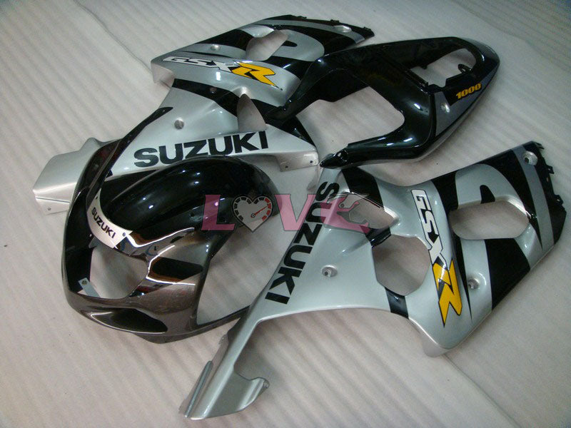 Factory Style - Black Silver Fairings and Bodywork For 2001-2003 GSX-R600 #LF6751