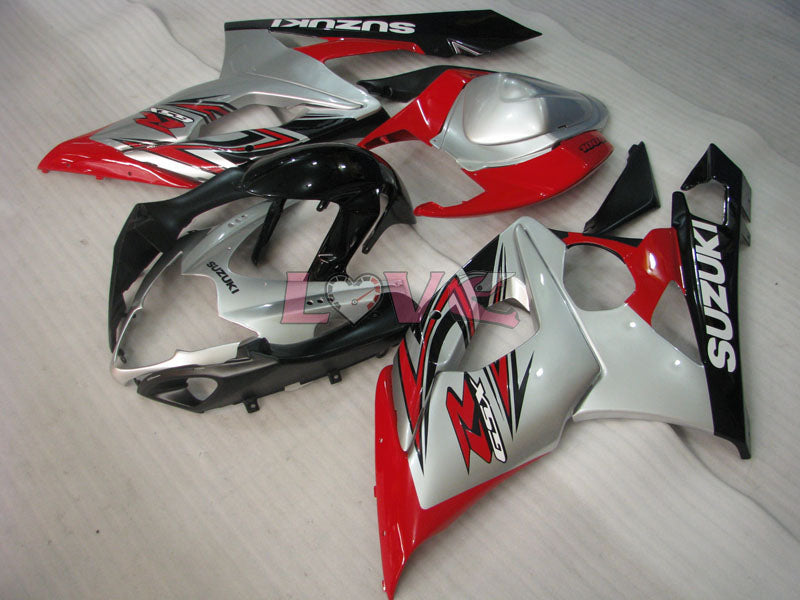 Factory Style - Red Silver Fairings and Bodywork For 2005-2006 GSX-R1000 #LF3847