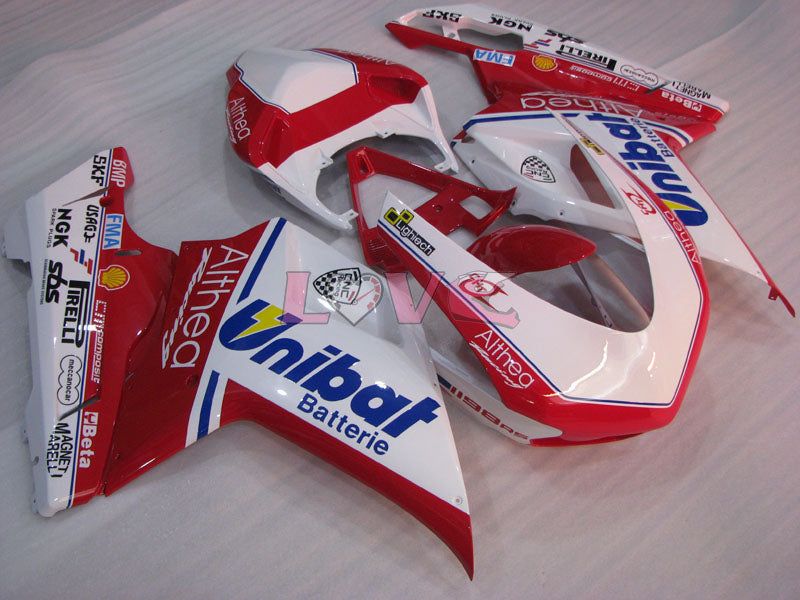 Unibat - Red White Fairings and Bodywork For 2009-2011 1198 #LF3106