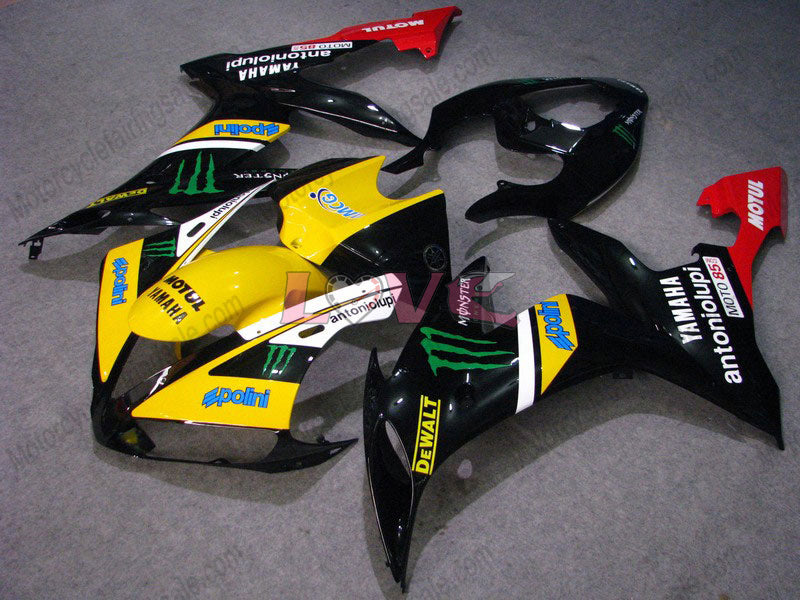 Monster MOTUL - Yellow Black Fairings and Bodywork For 2004-2006 YZF-R1 #LF6998