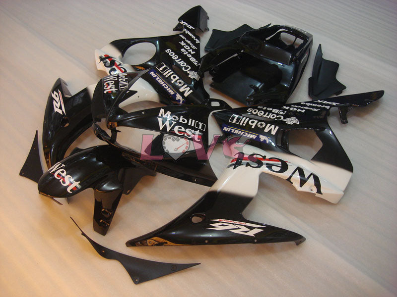 West - White Black Fairings and Bodywork For 2005 YZF-R6 #LF5283