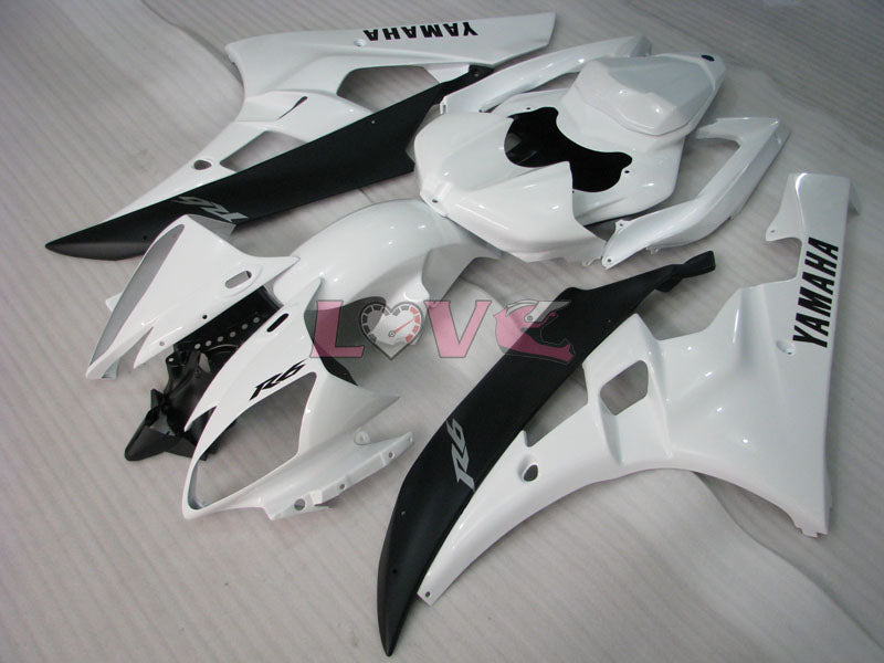 Factory Style - White Black Fairings and Bodywork For 2006-2007 YZF-R6 #LF3474