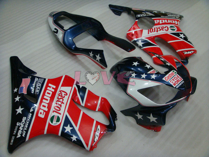 Castrol - Red Blue Fairings and Bodywork For 2004-2007 CBR600F4i #LF4506