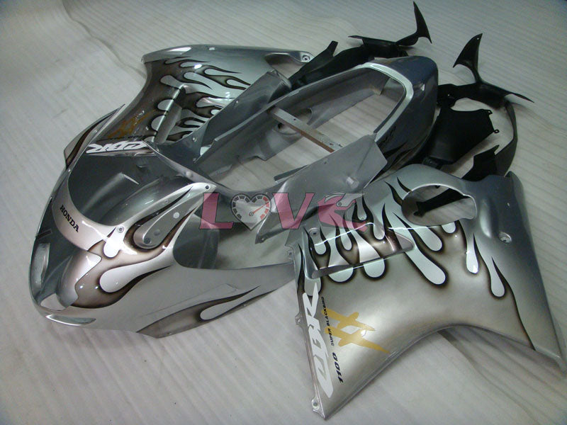 Flame - Black Silver Fairings and Bodywork For 1996-2007 CBR1100XX #LF5134