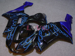 Flame - Blue Black Fairings and Bodywork For 2007-2008 NINJA ZX-6R #LF5921