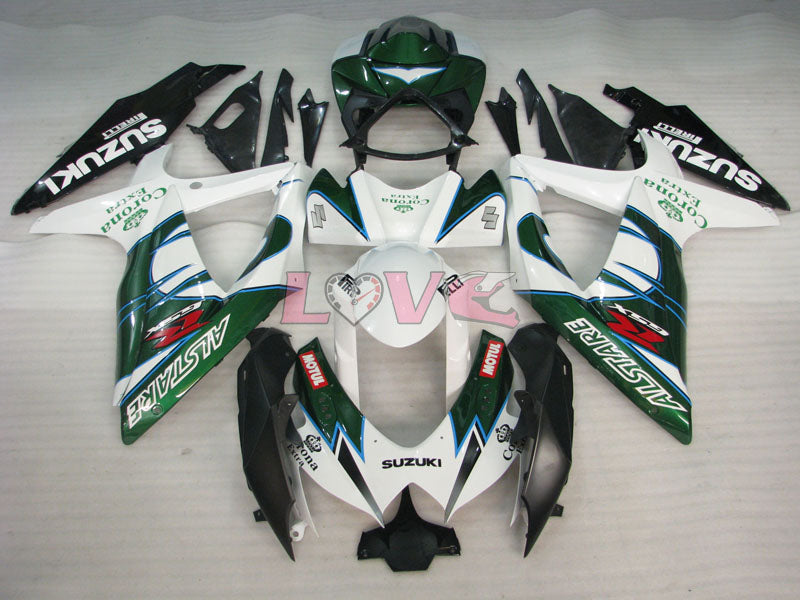 Corona - Green White Fairings and Bodywork For 2008-2010 GSX-R600 #LF3957