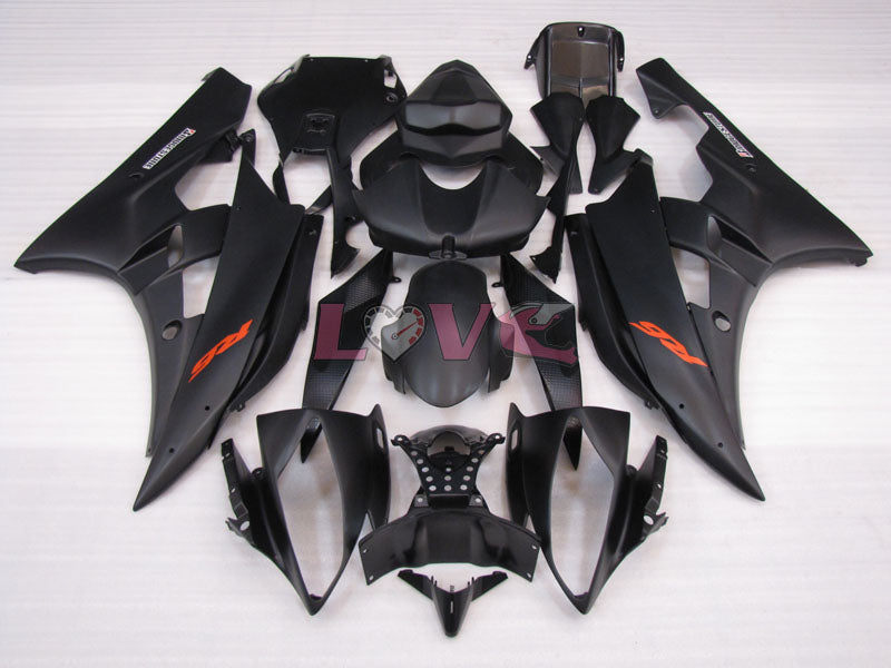 Factory Style - Black Matte Fairings and Bodywork For 2006-2007 YZF-R6 #LF3436