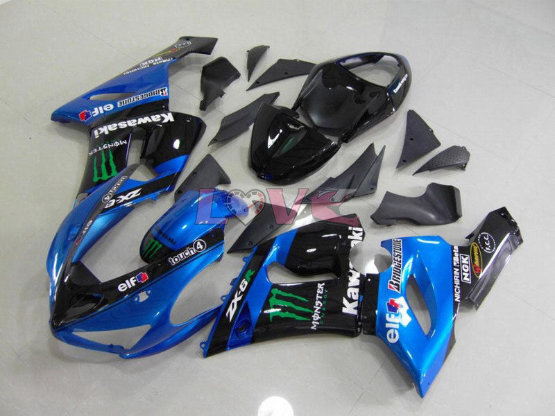 Monster - Blue Black Fairings and Bodywork For 2005-2006 NINJA ZX-6R #LF5979