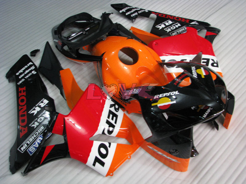 Repsol - Orange Black Fairings and Bodywork For 2005-2006 CBR600RR #LF4421