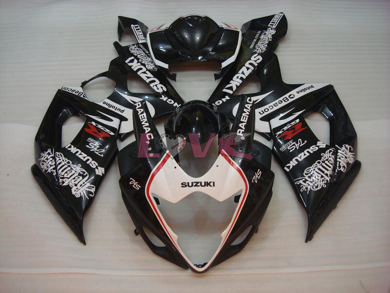 Beacon - White Black Fairings and Bodywork For 2005-2006 GSX-R1000 #LF5934