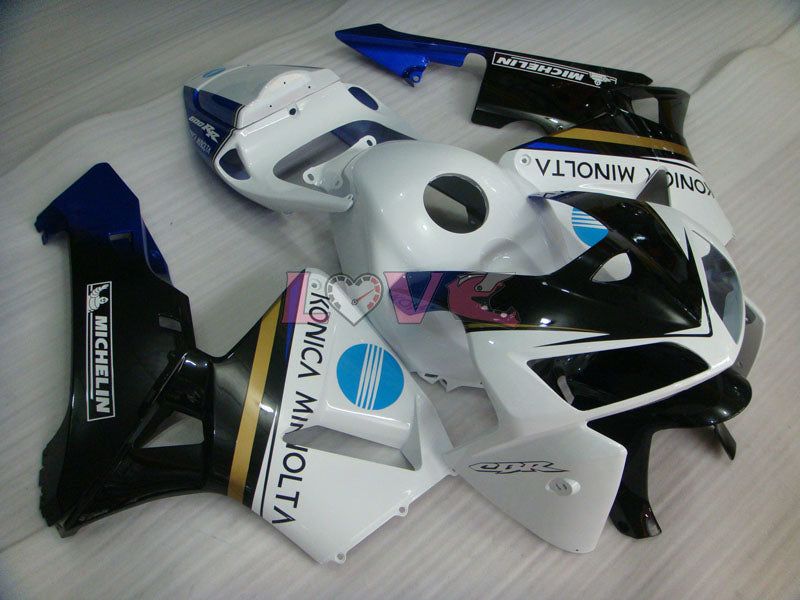 Konica Minolta - White Black Fairings and Bodywork For 2005-2006 CBR600RR #LF4432