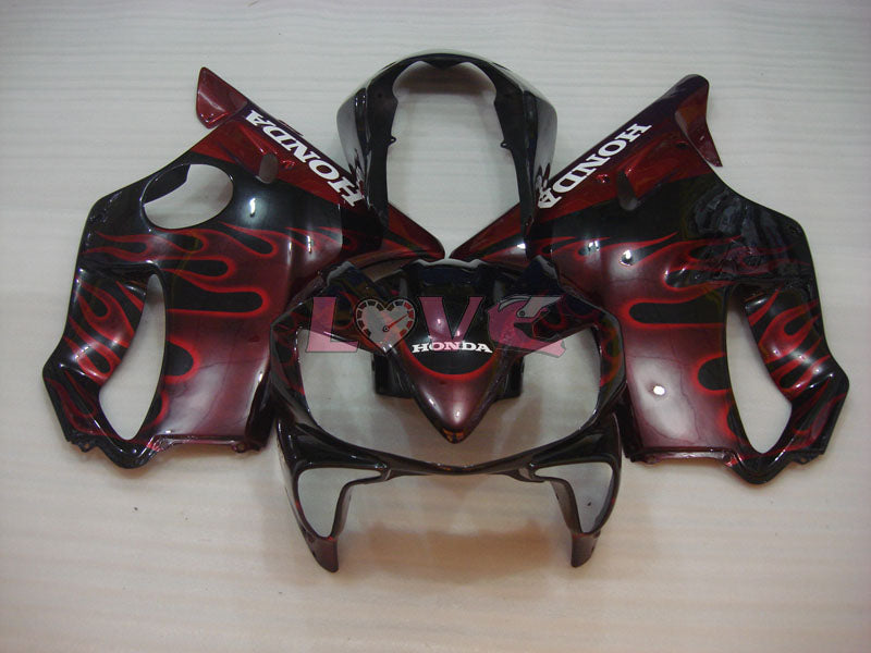 Flame - Red Black Fairings and Bodywork For 2004-2007 CBR600F4i #LF4500