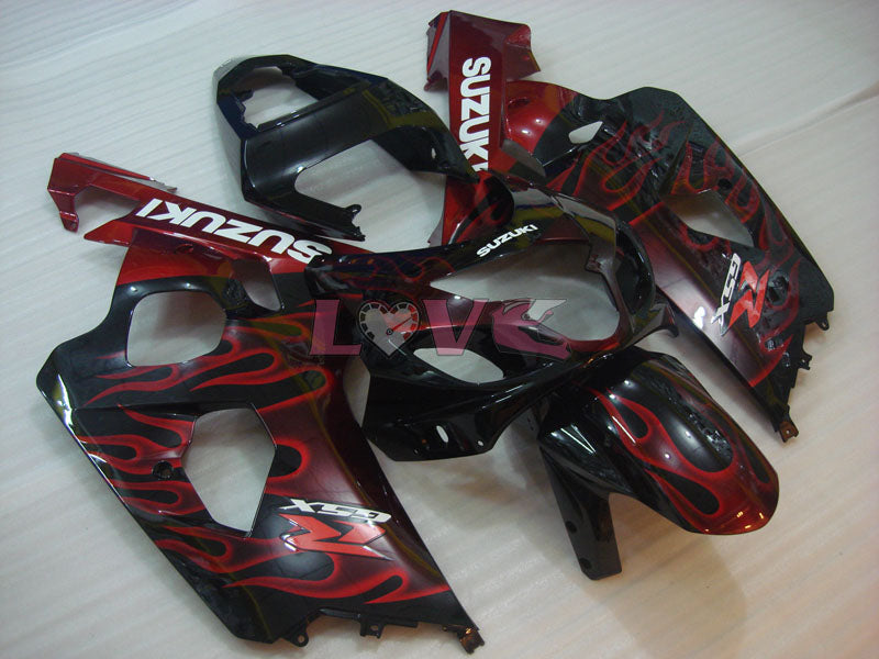 Flame - Red Black Fairings and Bodywork For 2004-2005 GSX-R750 #LF6585