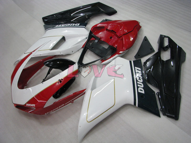 Factory Style - White Black Fairings and Bodywork For 2007-2009 1098 #LF5552
