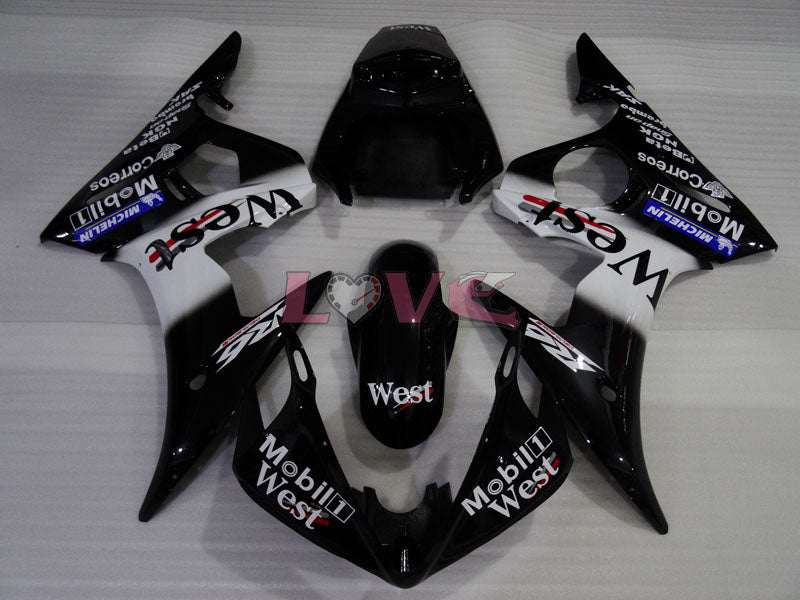 West - White Black Fairings and Bodywork For 2003-2004 YZF-R6 #LF3527