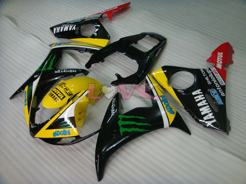 Monster - Red Yellow Black Fairings and Bodywork For 2003-2004 YZF-R6 #LF3556