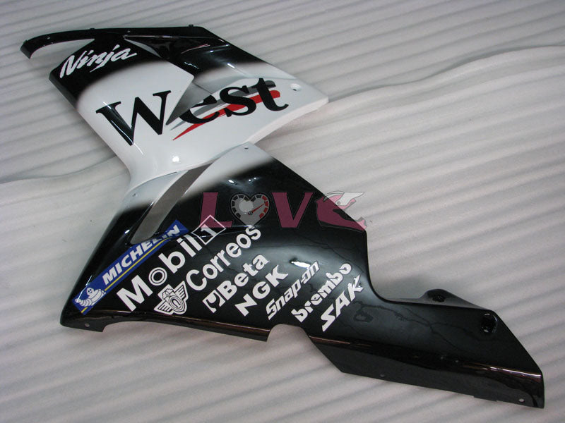 West - White Black Fairings and Bodywork For 2004-2005 NINJA ZX-10R #LF6307