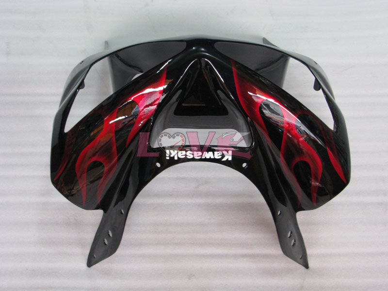 Flame - Red Black Fairings and Bodywork For 2003-2004 NINJA ZX-6R #LF6058