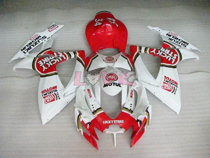 Lucky Strike - Red White Fairings and Bodywork For 2006-2007 GSX-R750 #LF6532