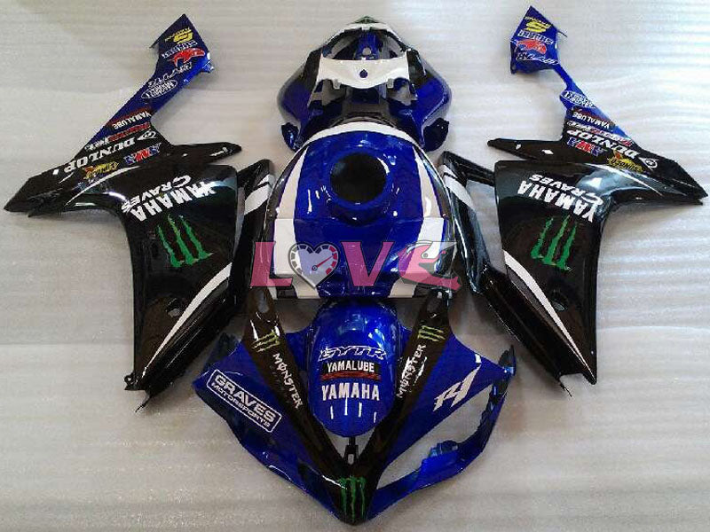 Monster - Blue White Black Fairings and Bodywork For 2007-2008 YZF-R1 #LF3678