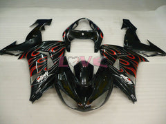 Flame - White Black Fairings and Bodywork For 2006-2007 NINJA ZX-10R #LF6258