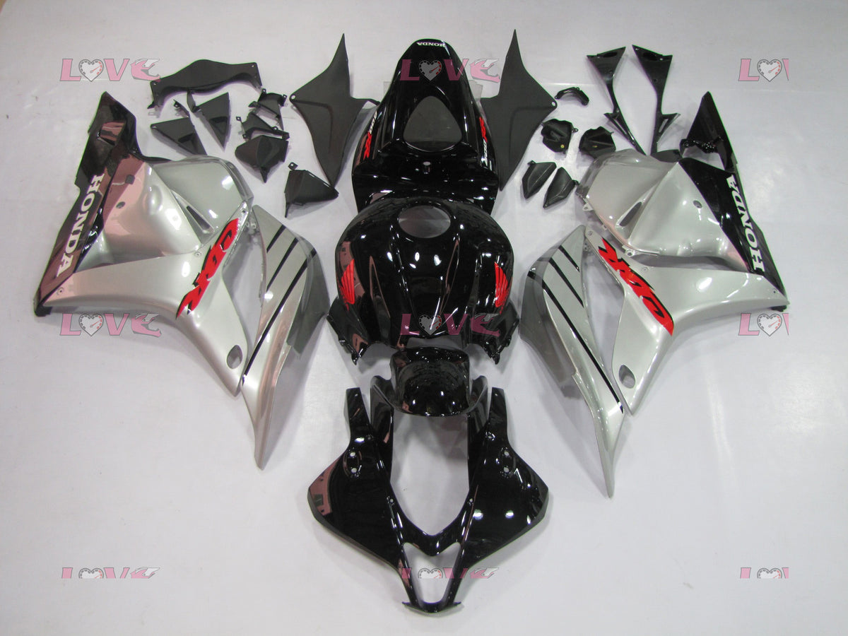 SevenStars - Black Silver Fairings and Bodywork For 2009-2012 CBR600RR #LF7364