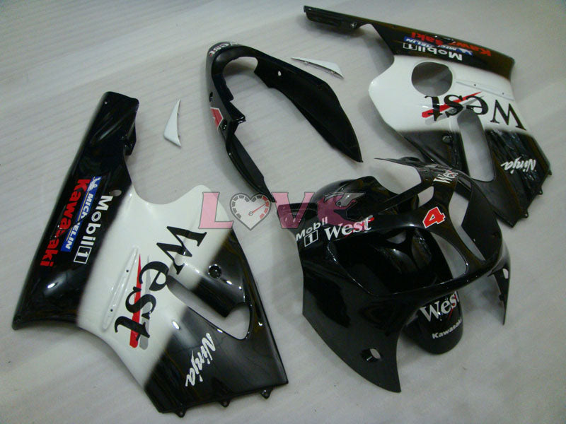 West - White Black Fairings and Bodywork For 2000-2001 NINJA ZX-12R #LF4868