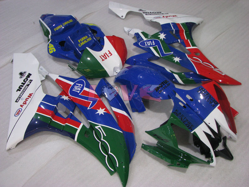 FIAT - ArmyGreen Red Blue Fairings and Bodywork For 2006-2007 YZF-R6 #LF3460
