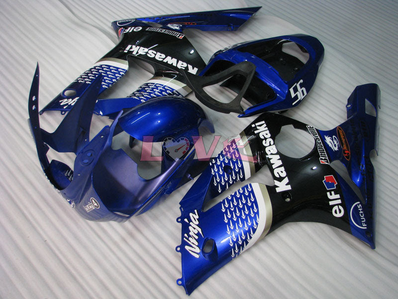 Nakano - White Black Fairings and Bodywork For 2003-2004 NINJA ZX-6R #LF6046