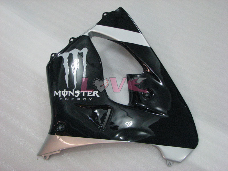 Monster - Black Silver Fairings and Bodywork For 2002-2003 NINJA ZX-9R #LF3291