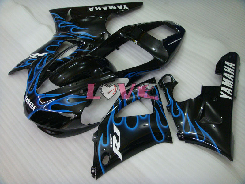 Flame - Blue Black Fairings and Bodywork For 1998-1999 YZF-R1 #LF7089