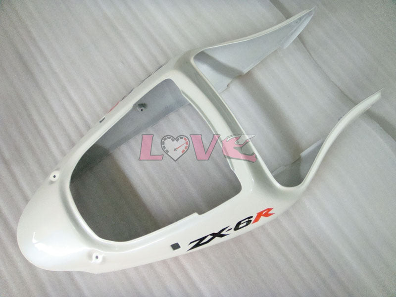 Flame - Orange White Fairings and Bodywork For 2000-2002 NINJA ZX-6R #LF3329